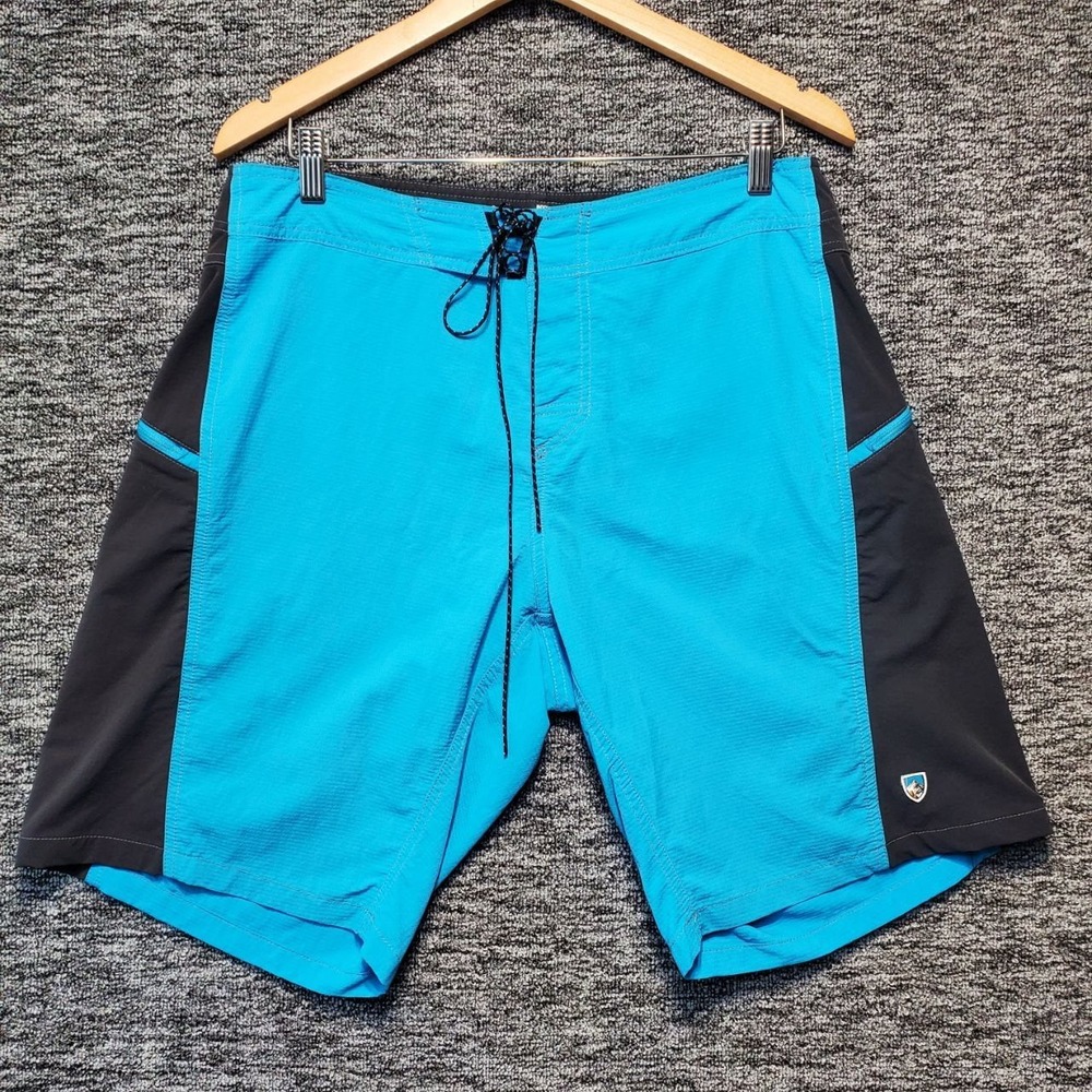 Kuhl‎ Mutiny River Board Shorts Mens 34 Blue Stretch Swim Trunks Surf Beach